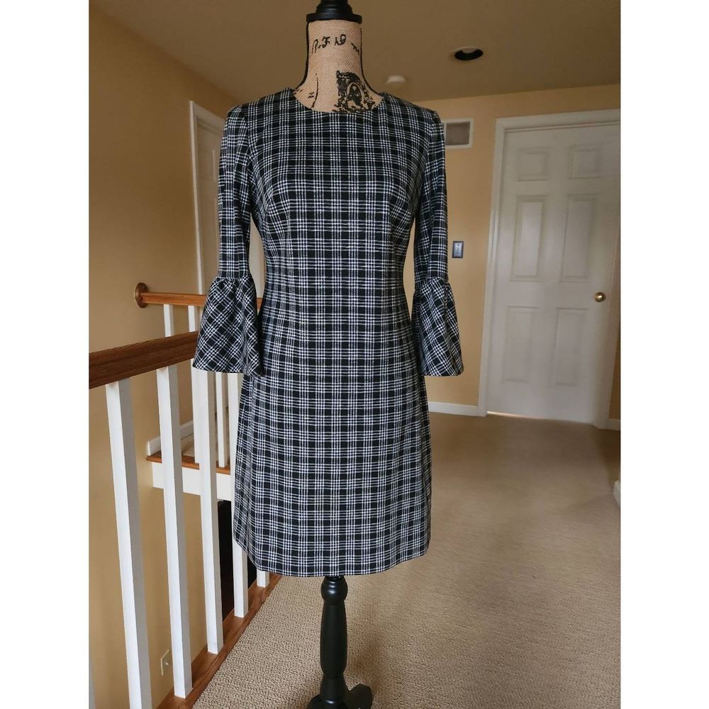 WUC, Calvin Klein Dress, Black Plaid, Size 6